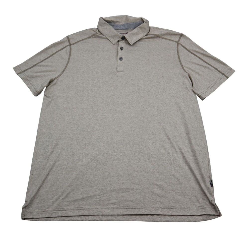 Swiss Tech Shirt Mens XL(46-48) Tan Polo Casual Short Sleeve